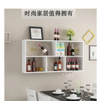 简约现代酒架酒柜壁挂式餐厅饭店墙上悬挂式红酒架创意多层置物架_30 80长*70高*15深两层