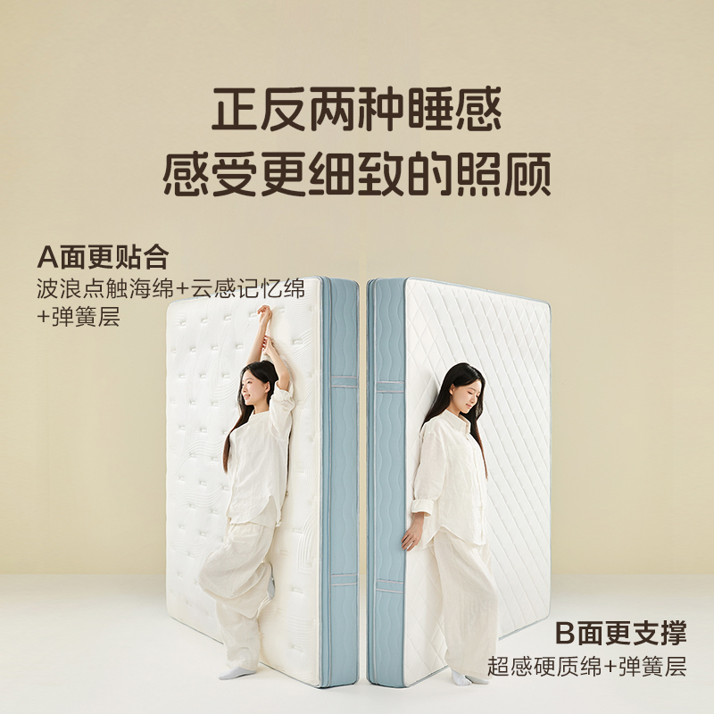 喜临门 云朗hit弹簧床垫 强化支持 细化睡感 床垫软硬适中高清大图