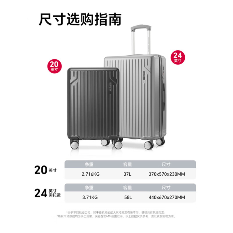 美旅行李箱20寸+24寸组合高清大图