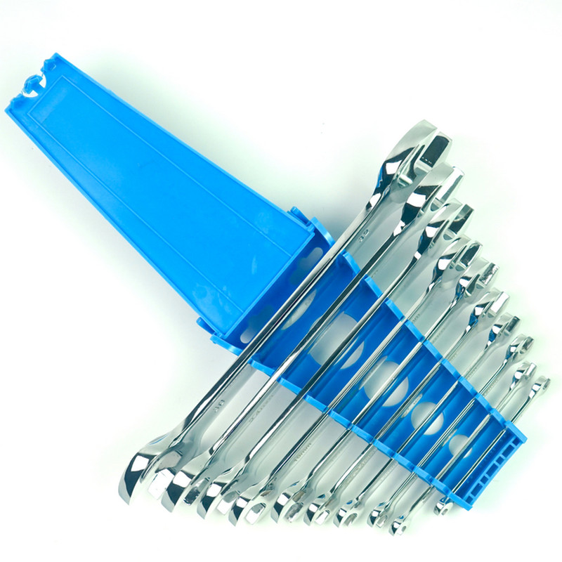 10件套塑架精抛光双开口扳手高清大图