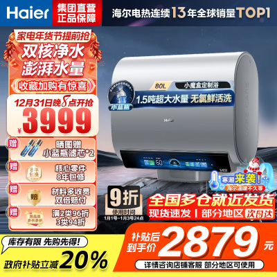 海尔(Haier)3500W变频【3D MAX加热】小魔盒双胆BK7 80L