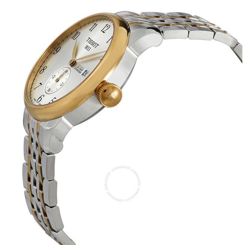 天梭tissot男士机械表lelocle自动银色表盘男士手表t0064282203200