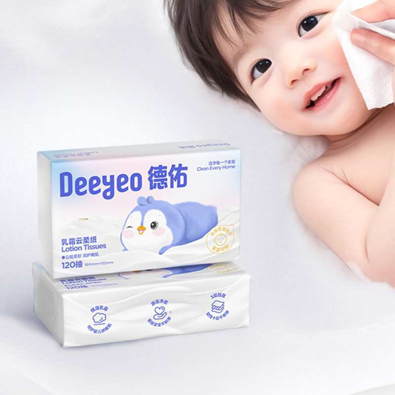 德佑纸面巾120抽5包*3提舒适乳霜云柔10040118(包装随机)高清大图