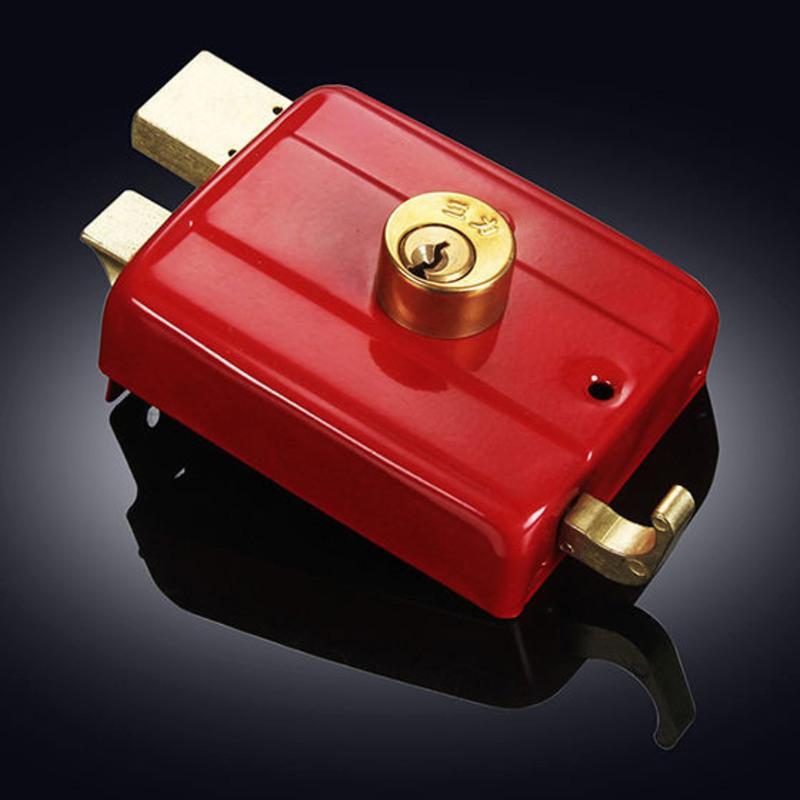 家用普通老式防盗门锁子卧室室内木门外装门锁牛头双舌556通用型单锁