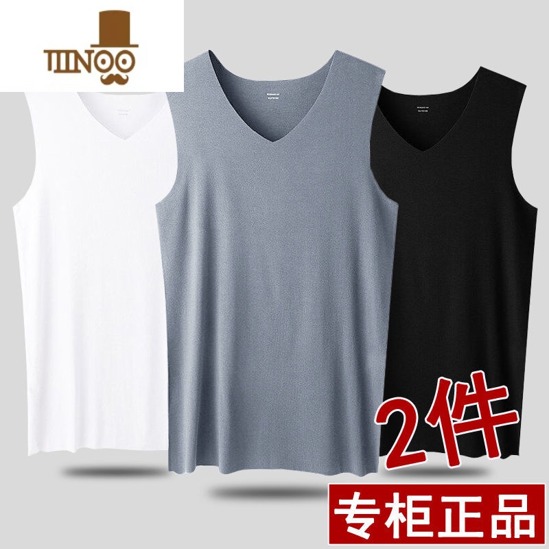 YANXU运动速干无袖坎肩男背心无痕薄款冰丝内穿港风潮牌ins吸汗背心男高清大图