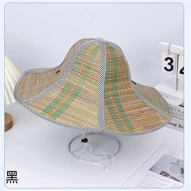 铁迅折叠草帽大沿遮阳草帽CM2 顶 黑色 均码