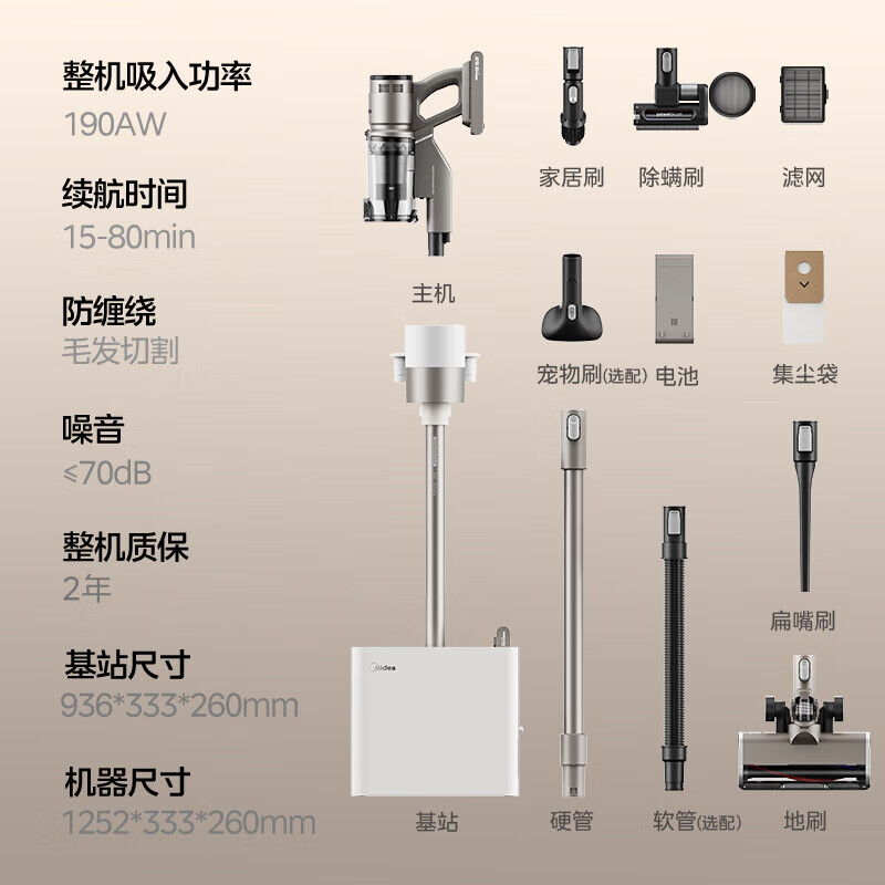 美的吸毛吸尘器空间站吸尘器F30station自动集尘家用无线智能 基站款F30station高清大图