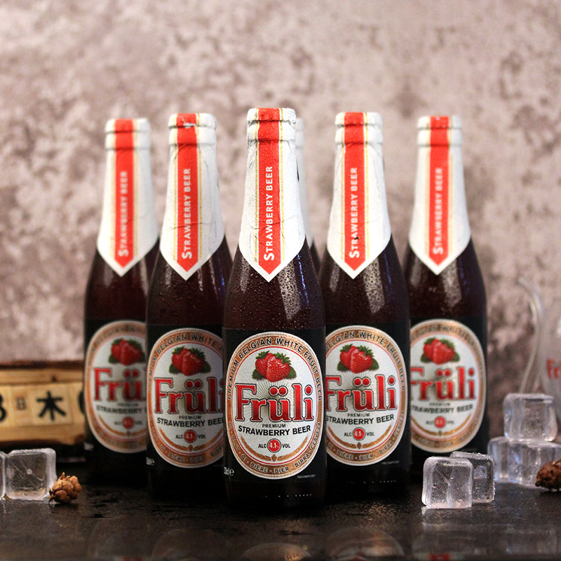 比利时进口芙力草莓啤酒进口精酿Fruli诱惑水果啤酒330ml*6瓶