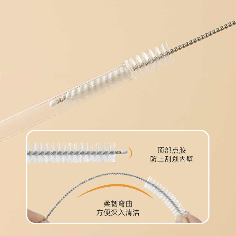 杯子清洁套装六合一多功能刷家用水杯奶瓶刷洗刷子全套 深入缝隙清洁无死角 轻松搞定水杯奶瓶 方便收纳高清大图