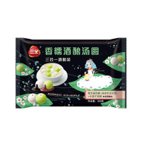 三全香糯酒酿汤圆 三合一酒酿装 黑芝麻+抹茶红豆+小圆子 芋圆 350g 酒酿圆子