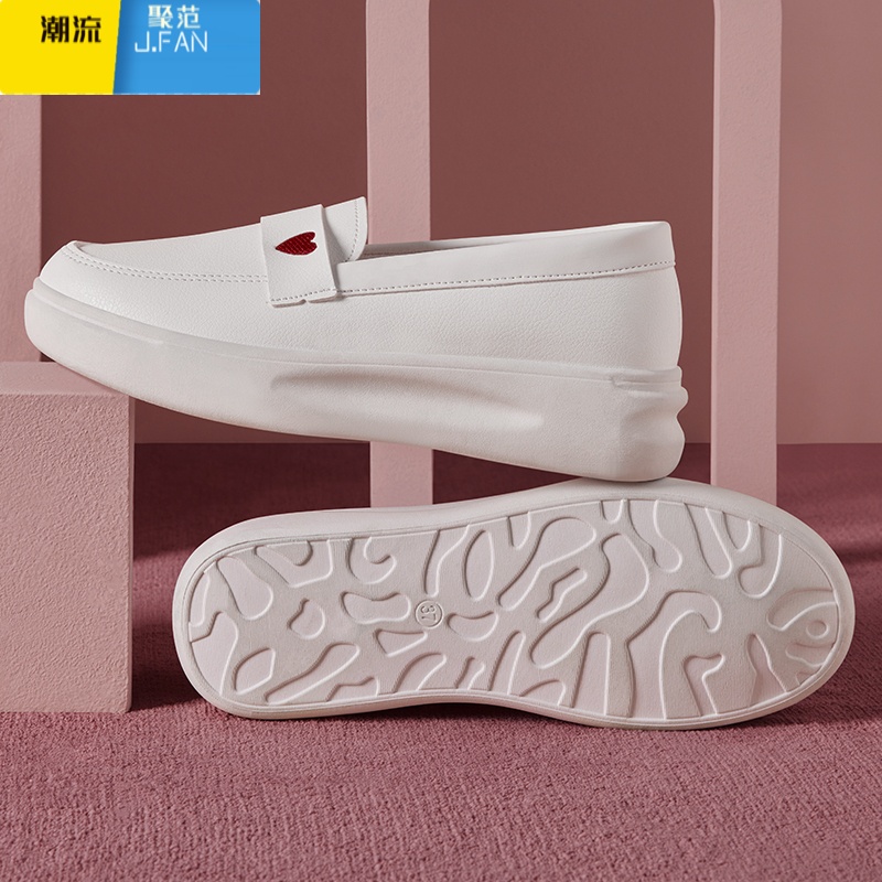 聚范护士鞋女工作软底透气不累脚防滑增高医护上班小白厚底夏季凉鞋子高清大图