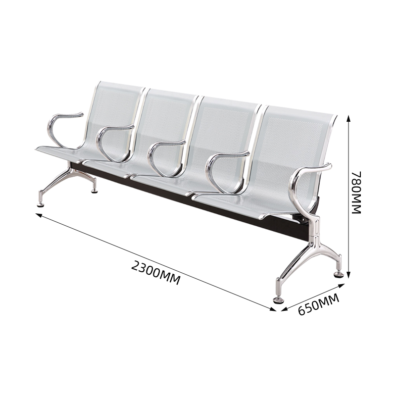 中豫鑫泽 ZYXZ5021031 连排椅机场椅公共座椅长椅等候椅 四人位银灰色高清大图