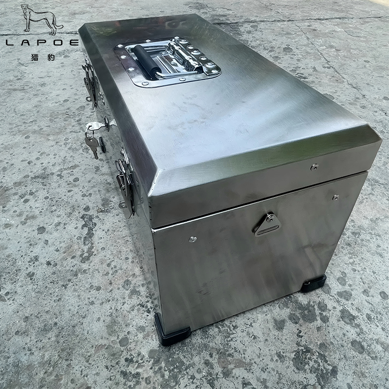 猎豹 不锈钢工具箱双层折叠工具收纳箱45*28*28cm/个高清大图