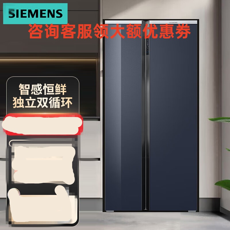 西门子 智感恒鲜 湖蕴蓝 637升 大容量对开门冰箱 KA99VA356C 动态恒温高清大图