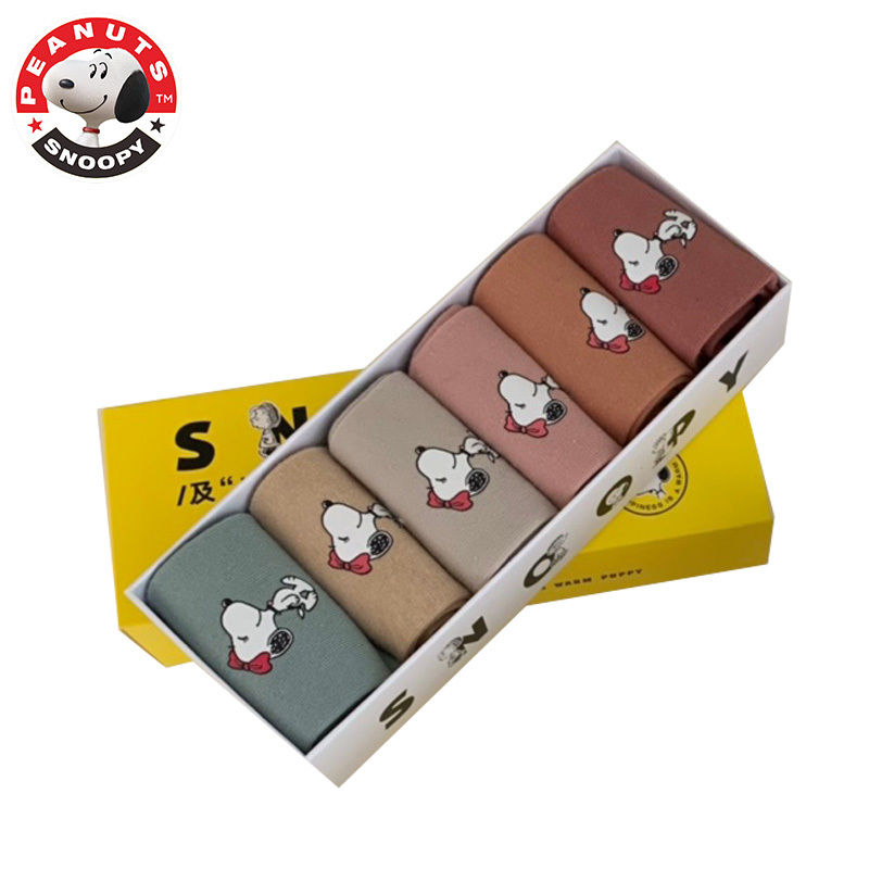 史努比(SNOOPY)儿童袜子婴儿宝宝袜子纯棉袜男女童袜子 六双礼盒装SNB801