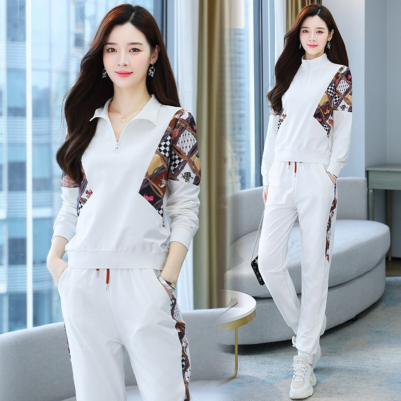 权小威 休闲裤女时尚百搭套装2021年秋冬季新款韩版舒适休闲宽松显瘦