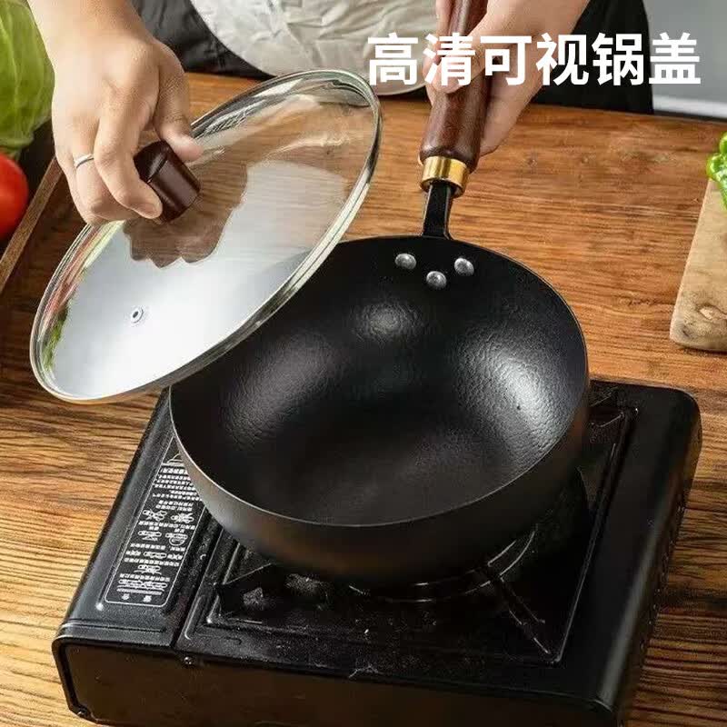 栢士德BYSTON日式小炒锅「0」涂层小铁锅煎炒煮炖一锅搞定BST-1033高清大图