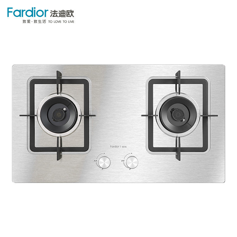 Fardior/法迪欧燃气灶JZT-2G15 不锈钢面板 台嵌两用 天然气 灶具 家用燃气灶高清大图