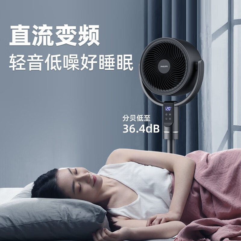 飞利浦(PHILIPS)空气循环扇家用电风扇3D自动摇头24档轻音低噪立式智能遥控定时落地扇ACR3242CFD高清大图