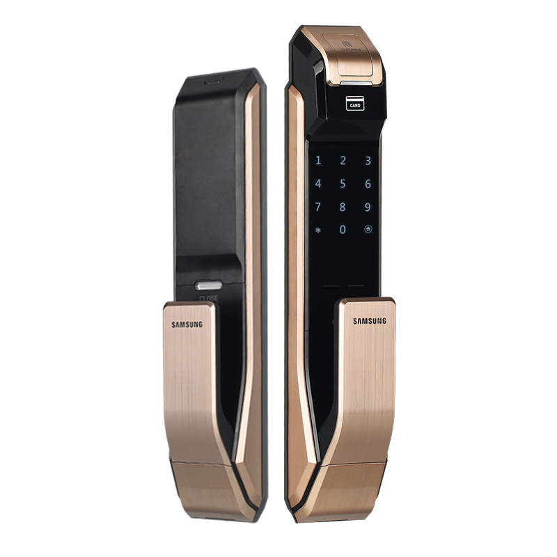 三星(SAMSUNG)智能指纹锁 密码磁卡锁电子锁推拉开门SHP-DP718（香槟金）推拉开门