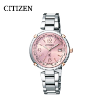 西铁城(CITIZEN)手表 光动能电波薄款钛合金优雅女表EC1044-55W