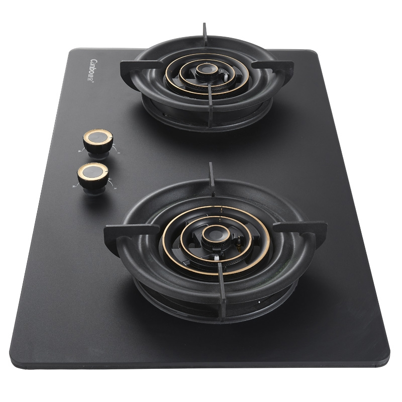 康宝燃气灶(液化气) 家用聚能三环火5.0KW 嵌入式台式两用灶具 黑色磨砂闪金钢化玻璃面板灶具JZY-Q250-Y5