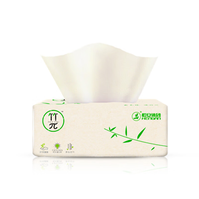 心相印(Mind Act Upon Mind) 竹π三层塑装纸面巾100抽21包装整箱DT100(竹π)高清大图