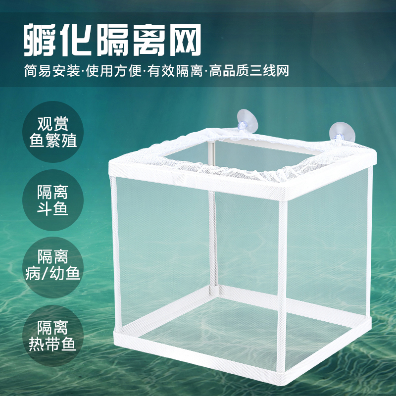 鱼缸水族箱孵化器小鱼隔离盒网热带鱼繁殖箱产盒孵鱼繁殖箱鱼网高清大图