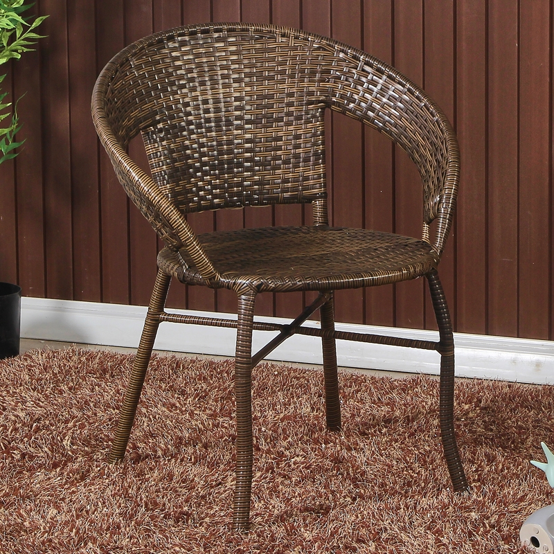 藤椅单人靠背椅藤条椅子家用咖啡厅法耐现代藤编扶手餐椅单人阳台家用