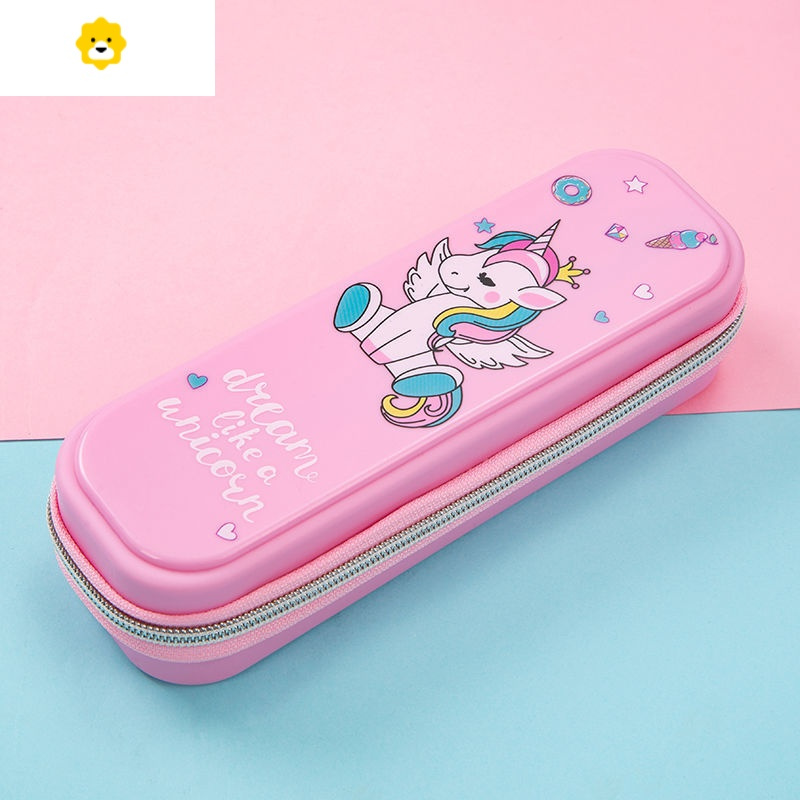 喻娄小学生文具盒男笔袋女生韩版简约大容量多功能防水卡通儿童铅笔盒