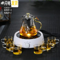 三维工匠沏茶玻璃泡茶壶如意茶壶冲茶器冷热两用耐高温茶水壶家用茶具套装 500ML如意单壶+6个直筒杯+电陶炉
