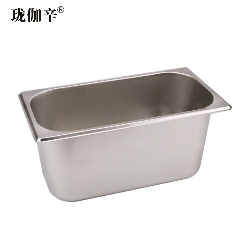 珑伽辛 不锈钢份数盆分餐盒 1/3盆325*175*150mm/个高清大图