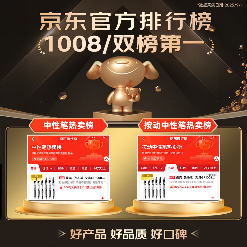 晨光M&G创意磁吸中性笔B3329磁铁设计书写流畅白领必备办公神器高清大图
