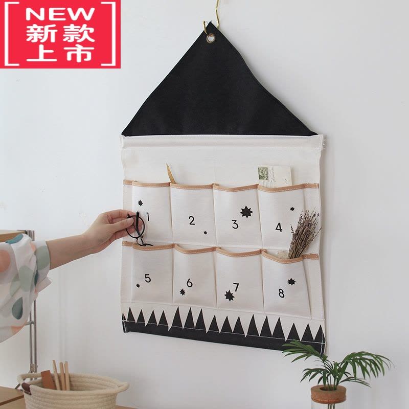 可莉允新北欧ins电表箱遮挡装饰儿童房挂袋 大收纳袋 墙挂式杂物袋多兜图片