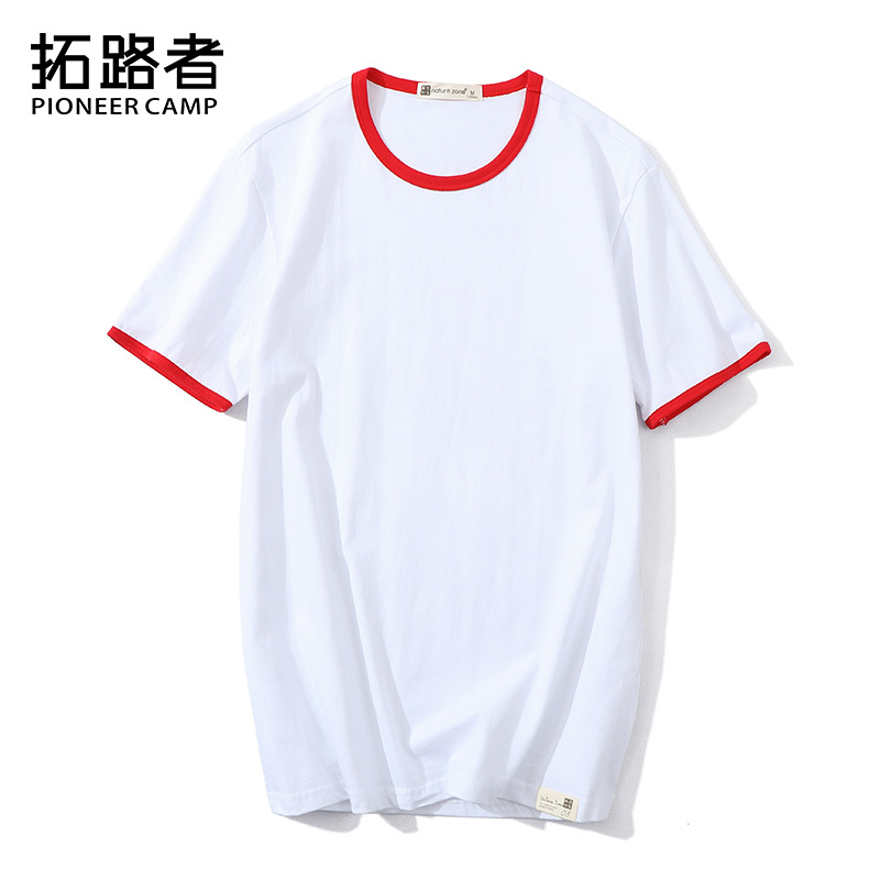 2018新款纯棉圆领短袖T恤衫定制印花印logo纯色空白男式打底衫定做加工 BSYXCJX0101