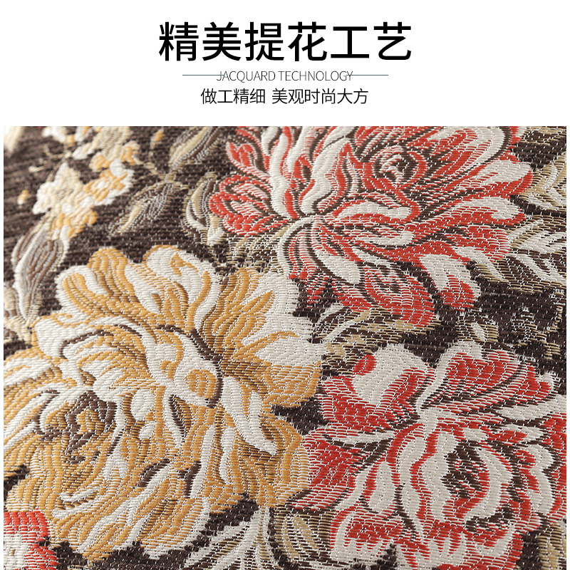 美帮汇欧式提花工艺沙发靠枕客厅飘窗家用抱枕绸缎面料腰枕含芯高清大图