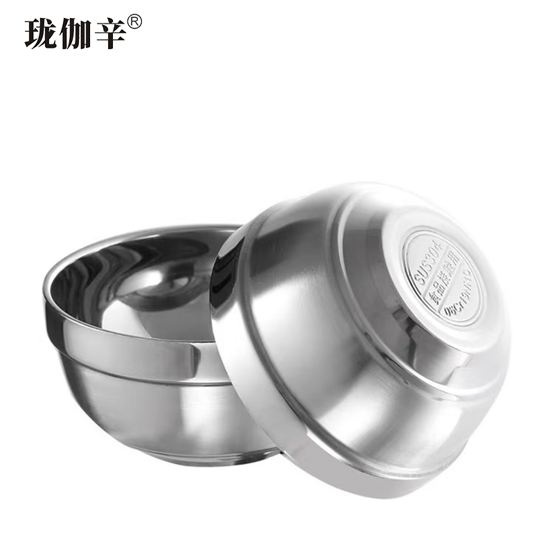 珑伽辛 304不锈钢铂金碗 12cm/个高清大图