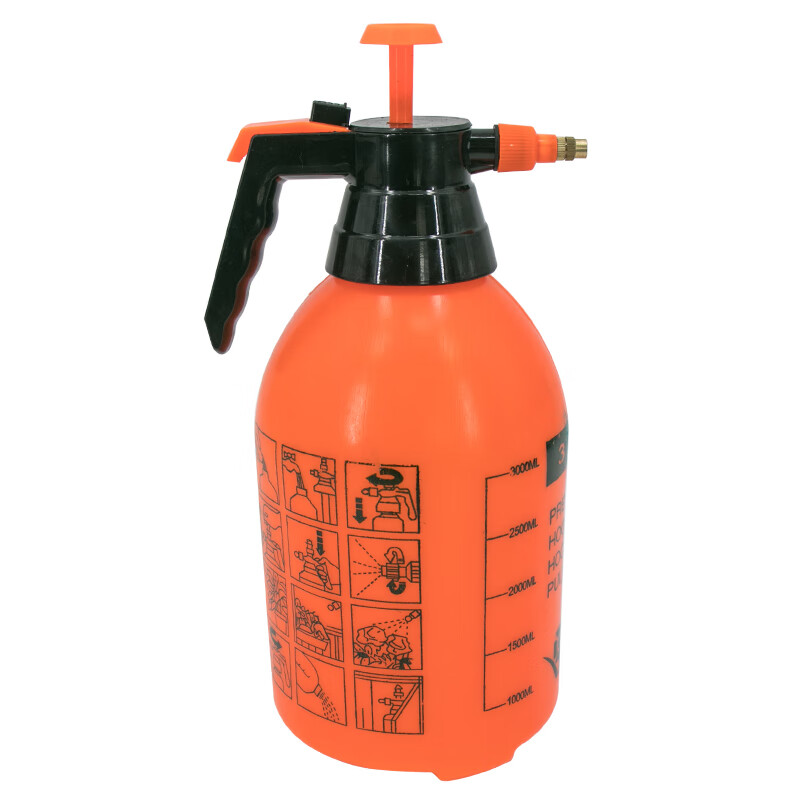 酷博睿 气压式喷壶 塑胶洒水壶 喷水壶清洁工具 橙红3L HKZ-122高清大图