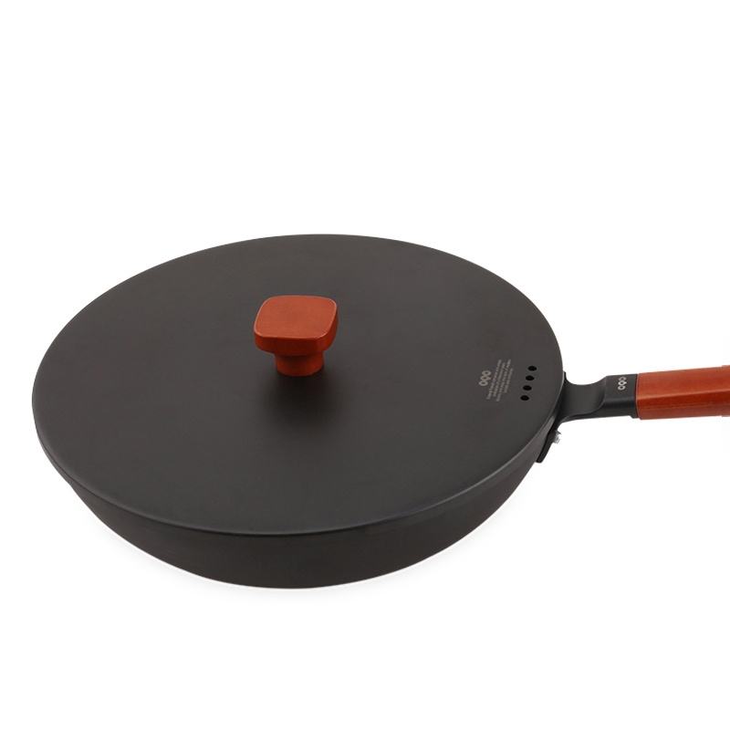 oqo欧克欧30cm无涂层炒锅铁锅家用不粘锅炒菜锅电磁炉燃气灶通用