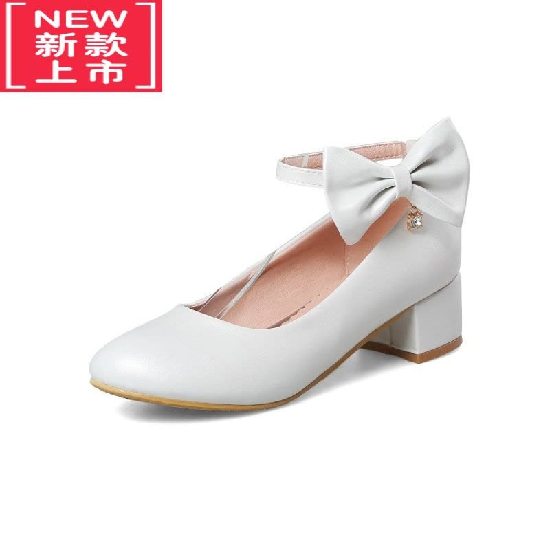 可莉允女童礼服鞋中大童公主鞋白色儿童皮鞋小女孩学生表演出黑色高跟鞋运动休闲鞋图片