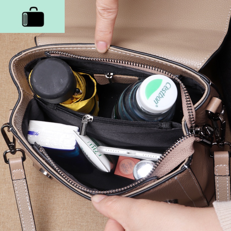 头层牛皮通勤女包2020新款潮妈妈斜挎时尚大容量真皮软皮手提包女NEWLAKE高清大图