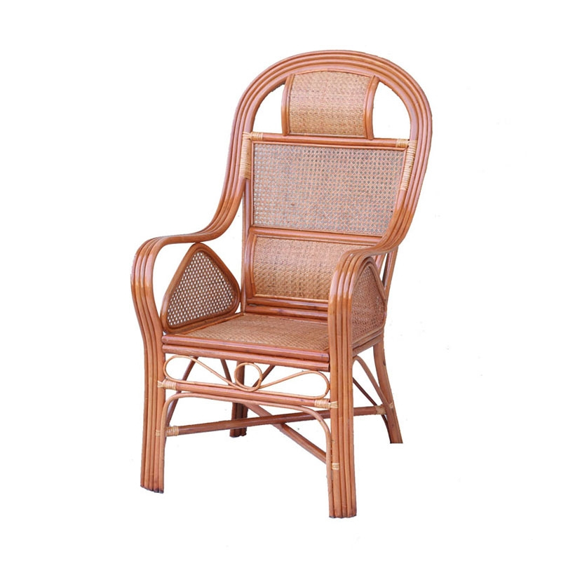 藤椅古达天然真藤老人单人休闲高靠背阳台办公藤编藤条腾椅子家用特价