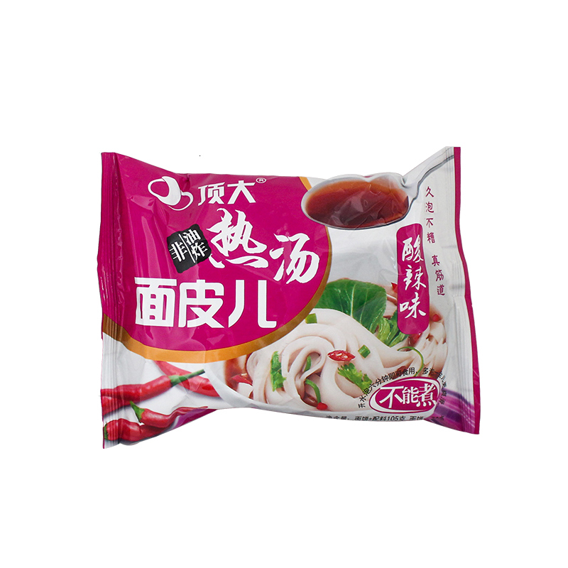 顶大酸辣味热汤面皮115g20包整箱方便速食粉丝非油炸粉