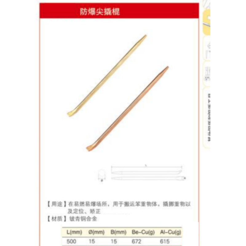 四凯铍青铜尖撬棍SK-OS-179把高清大图