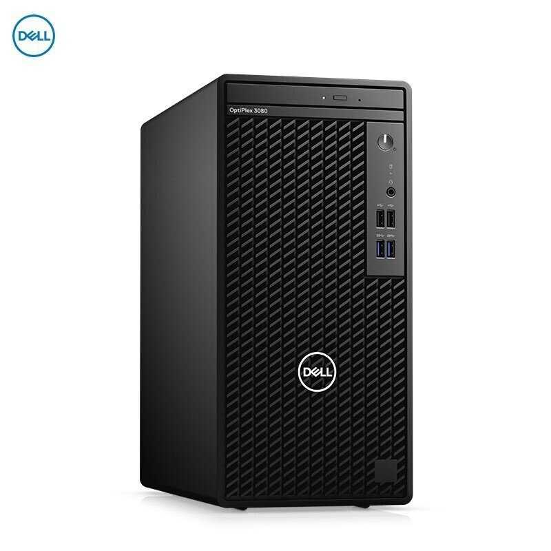 戴尔(DELL)OptiPlex 3080MT台式办公电脑 i3-10100/4G/256G固态/集显/24寸
