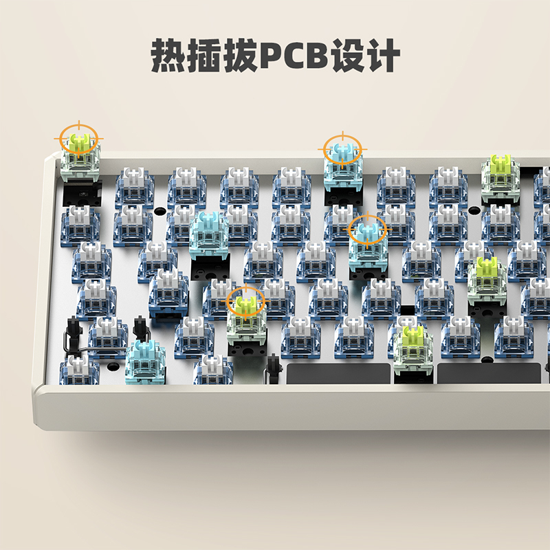 IQUNIXF97漫游指南机械键盘三模热插拔客制化键盘无线蓝牙游戏键盘铝合金100键键盘Cherry红轴热插拔-RGB