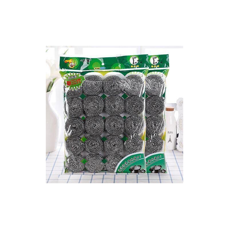 不锈钢钢丝球清洁球厨房洗刷锅厨房清洁用品|[60个装.] .大号[13克.]