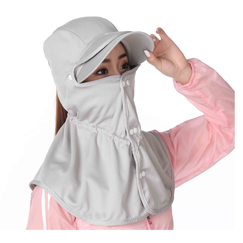 帽子女夏天太阳帽面罩遮阳帽户外百搭遮脸护脖骑车防晒帽女