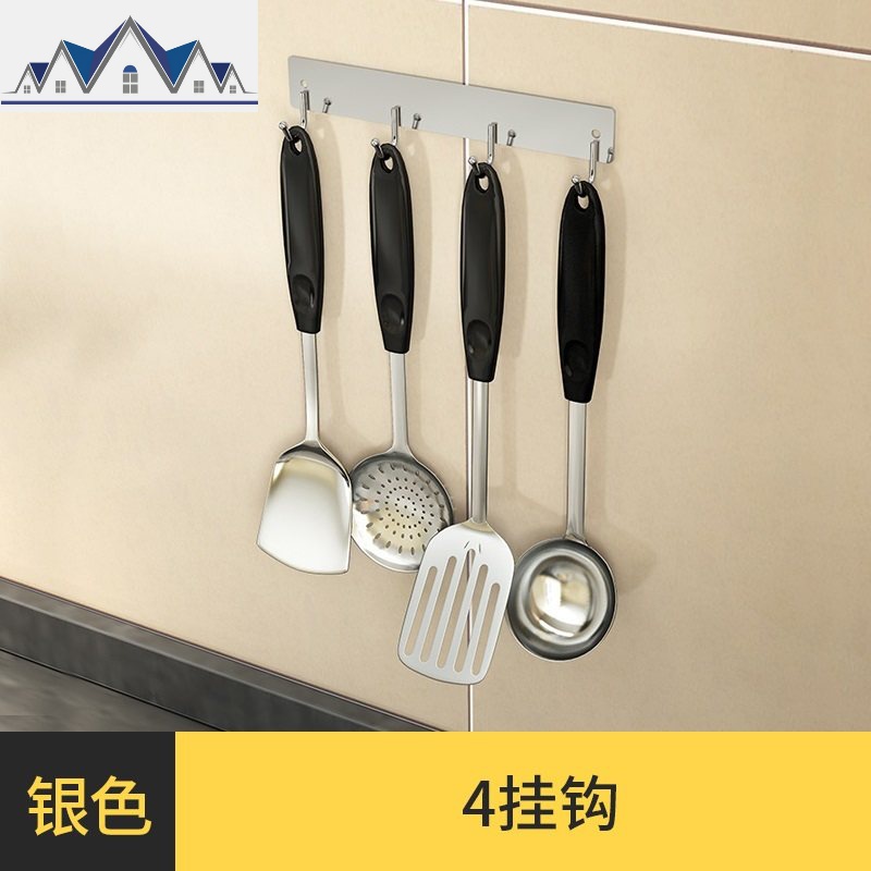 免打孔不锈钢刀架厨房用品置物架刀具收纳架菜板刀座壁挂式砧板架 三维工匠高清大图