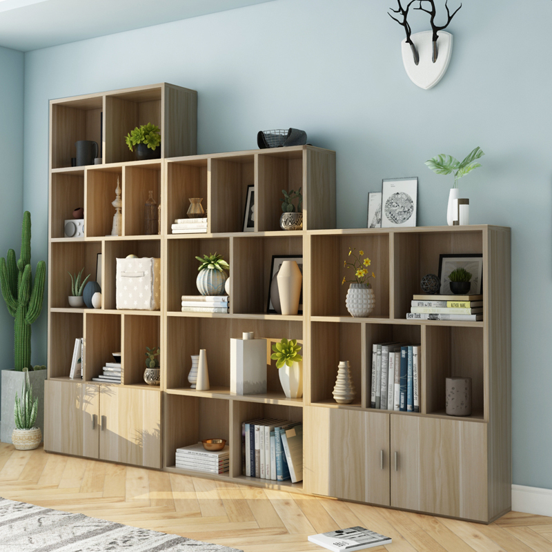 包邮 简约现代书柜落地置物架自由组合书架创意储物柜儿童收纳柜报价_